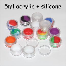 Clear 5ml oil concentrate silicone container for bho oil nonstick mini bho extract transparent silicon dab wax containers slick acrylic jar