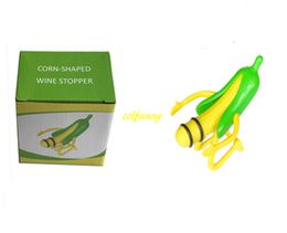 20pcs/lot Fast shipping Wine Stopper Corn Wine Cork Bottle Plug Creative Funny Bar Tools with retail box For Wedding Party gift