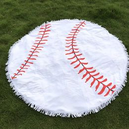 10pcs 150cm Baseball Round Beach Towel Wholesale Blanks Bullskull Yoga Mat Towel Cloth Material Unicorn Beach Blanket