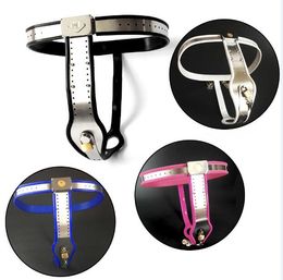 Female Adjustable Model-T Stainless Steel Chastity Belt with One Locking Vaginal Plug + butt plug Removable J1233