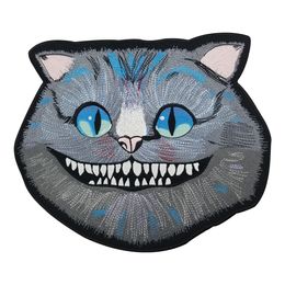 Cheshire Cat Large Embroidered Patch Iron On Big Size for Full Back of Jacket Rider Biker Patch Free Shipping