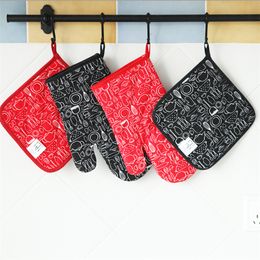 new hightemperature cotton kitchen gloves oven gloves thicker cooking gloves oven kitchen printing gloves 1830cm