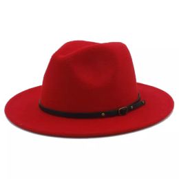Wool Women Felt Gangster Trilby Fedora Hats With Wide Brim Jazz Godfather Cap Szie 56-58CM
