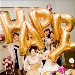 90CM Huge Gold Silver Alphabet Helium Aluminium Foil Balloon 26 Letters Wedding Christmas Birthday Baby Shown Party Decoration Supplies