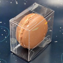 Hot sell 3000pcs/lot 5cm Clear Plastic Macaron Box for 1 Macarons Bomboniere Favors Candy Boxes lin2410