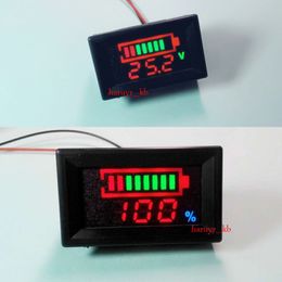 Freeshipping LED Indicator Battery capacity Tester + voltmeter for 12V 24v 36 48V Car balance Lead-acid Lithium 1s 2s 3s 4s 5s 6s 7s