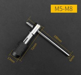 High Quality Adjustable T-Handle Ratchet Tap Wrench with M5-M8 Hand Screw Thread Metric Plug Tap Machinist Tool