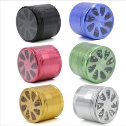 Diameter 55MM Aluminium alloy four layer smoke grinder petal smoked cigarette cutter smoke cutter