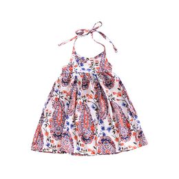 2018 Summer Baby Clothes Fashion Sweet Baby Girls Dresses Floral Boho Sleeveless Suspender Backless Baby Dress Sundress Beach Dress Clothing