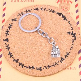 Keychain castle house Pendants DIY Men Jewellery Car Key Chain Ring Holder Souvenir For Gift