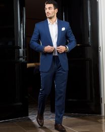 High Quality Handsome Royal Blue Groom Suits For Best Men One Button Formal Wedding Tuxedos Custom Made Jacket And Pants