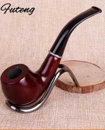 Resin Pipe Washable Imitation Solid Wood Curved Handle Freestyle Pipe