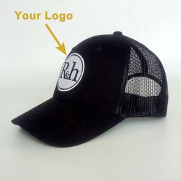 Sport caps bent visor mesh cotton cloth good quality material small MOQ retail fashionable trucker cap custom hat baseball