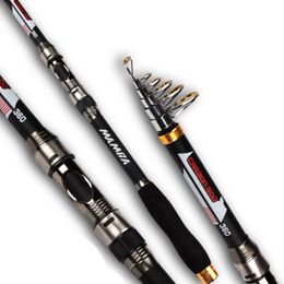 CARBON Fibre Fishing Rod Telescopic spinning rods 2.1m/2.4m/2.7m/3.0m//3.6m Spinning Rod Superhard for Fresh Salt Water