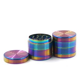 Newest Rainbow Thread Shape Zinc Alloy Mini Herb Grinder Spice Miller Crusher High Quality Beautiful Unique Design Strongest Magnetic