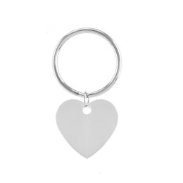 Heart 28mm Stainless Steel Blank Charm Connexion Metal Key Ring Key Chain Key Fob Accessories holder Creative Gifts