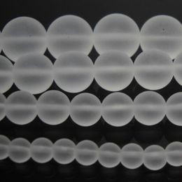 8mm Natural stone dull polish Frosted Clear Quartz Crystal Round loose Beads For Jewelry Making
