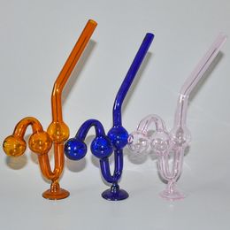Colored Glass Oil Burner Pipe 2.5mm Thickness Glass Pipes Oils Nail Dab Rigs Smoke Accessory