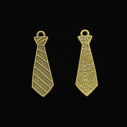 120 pezzi di ciondoli in lega di zinco placcato bronzo antico ciondoli per cravatta per creazione di gioielli pendenti fatti a mano fai da te 30 * 9mm