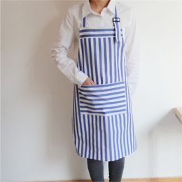 new simple striped pure cotton size kitchen antifouling apron baking coffee bar work clothes waist belt mail 6575cm