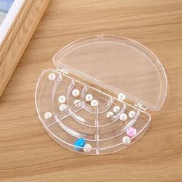 Half Round Clear Box Storage 10 Compartments for DIY Organiser Nail Art Jewellery Beads Portable Container Cases ZA5687