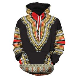 Men's Hoodies & Sweatshirts Lovers Autumn Winter African 3D Print Long Sleeve Dashiki Sweatshirt Top Male