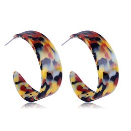 Vintage Pattern Dangle Earrings Acrylic Acetic Acid Letter C Type Earrings Fashion leopard earrings Jewelry Gifts for Women