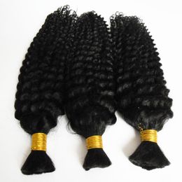 Whole 3PCS Brazilian kinky curly Hair Bulk Braiding afro Kinky Bulk Natural Color Human Braiding Hair Bulk 300G afro Braiding 3984193