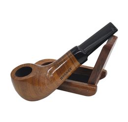 Fine quality mahogany smooth pipe curved old type convenient filter cigarette holder