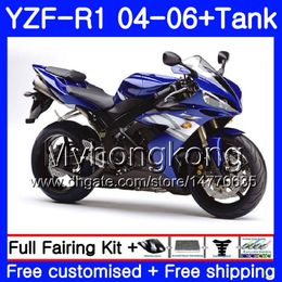 Body+Tank For YAMAHA Factory blue hot YZF R 1 YZF-1000 YZF 1000 YZFR1 04 05 06 232HM.8 YZF1000 YZF-R1 04 06 YZF R1 2004 2005 2006 Fairing