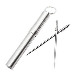 Waterproof Portable Stainless Steel Toothpick Holder Key Ring - Toothpick Case - Easy To Carry In Outdoor Travel Kit Tableware Gift for Dad