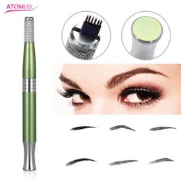 Single-head Thread Manual Cosmetic Antiskid Tattoo Eyebrow Cross Pen Machine For Permanent Makeup Spray Permanent Supply Stainless steel