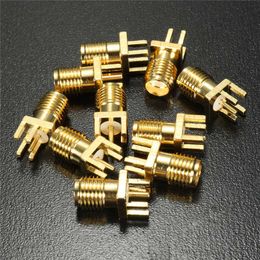 -SMA-Buchse Solder Nut Rand PCB Clip Gerade Montage Gold überzogene HF-Steckverbinder Buchse Solder