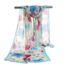hijab Fashion Flower Print sciarpe scialli femminili super chiffon di seta coreano tessuto decorativo cinture pacchetto aria condizionata