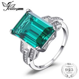 genuine emerald rings NZ - JewelryPalace Luxury 5.9ct Created Green Emerald Cocktail Ring Genuine 925 Sterling Silver Rings for Women Fine Jewelry D1892005