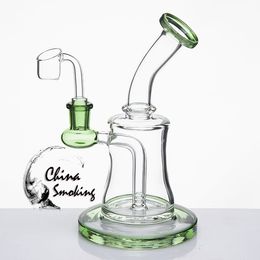 Glass Bong Oil Rig With 2MM quartz banger 7.5 Inch Thick Glass Bongs Female Joint 14MM Bubbler Water Pipe