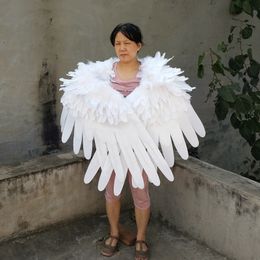 High quality white soft feather angel wings Black Devil wing for game cosplay Children's Day Wedding Party deco shooting props wings