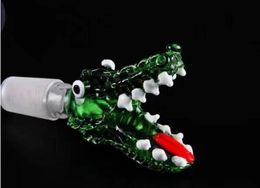 new Crocodile bubble head Wholesale bongs Oil Burner Pipes Water Pipes Glass Pipe Oil Rigs Smoking, Free Shipping 18mm male