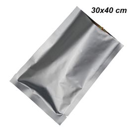 30x40 cm Silver Pure Aluminium Foil Heat Seal Vacuum Open Top Food Grade Packing Bags for Coffee Tea Powder Foil Vacuum Heat Seal Mylar Pouch