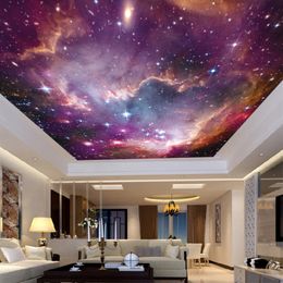 Ktv Bar 3d Wallpaper Nonwoven Fabric Universe Starry Sky Theme Background Wall Sticker Ceiling Galaxy Murals 22jy Ww