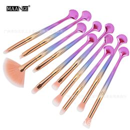 Hot ma anger 10 Colour shell eye makeup brush eye shadow brush blush brush makeup tools factory outlet