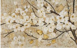 3D Wallpaper Custom Any Size Mural Wallpaper Oil painting peach blossom background wall Home Decor Living Room Wall Covering