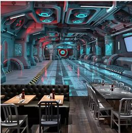 Custom wallpaper 3d photo mural stereo personality space capsule spaceship restaurant mural 3d wall papers home decor