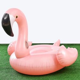 150 cm Rose Gold Flamingo Inflatable Swimming Float Tube Raft Adult Giant Pool Float Swim Ring Summer Water Fun Pool Toys