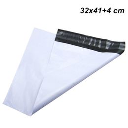 50 Pieces 32x41+4 cm Self Adhesive Poly Plastic Packaging Bags White Mailer Envelope Pouch Self-Adhesive Mailing Express Postal Packaging