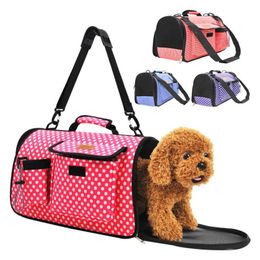 Portable Single Shoulder Pet Bag Wave Point Stripe Pattern Dog Cat Carrier Folding Breathable Puppy Bags Easy To Carry 33za2 BB