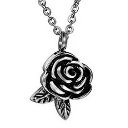 Personalized Cremation Jewelry Leaf Protect Rose Flower For Ashes Urn Memorial Keepsake Pendant Urn Necklace with Filler Kit