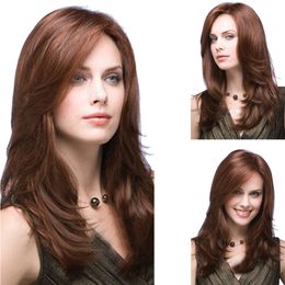 18 Perruques De Cheveux New Styl Dark Brown Pour Femmes Sexy Longue Perruque De Coiffure Droite Longue Pour Les Femmes 100 Perruque Synthétique
