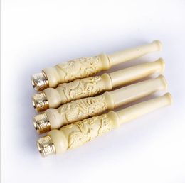 Circulating cigarette filter can clean wooden smoking set, genuine boxwood carving cigarette pipe fittings.