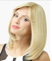 Fashion Gold Shoulder Length Side-swept Bangs Wigs Hair Cosplay Wig